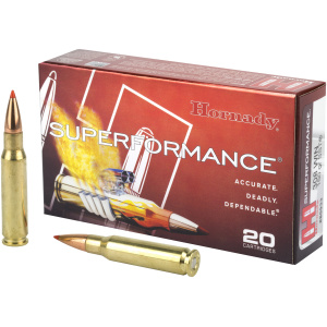 Hornady Superformance Rifle Ammunition Box and Bullets