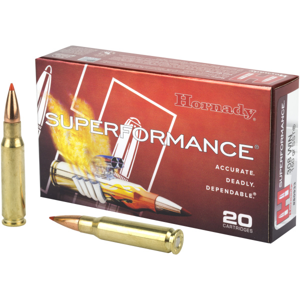 Hornady Superformance Rifle Ammunition Box and Bullets