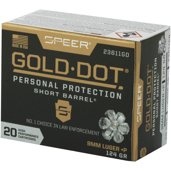 Speer Gold Dot 9mm Luger ammunition box