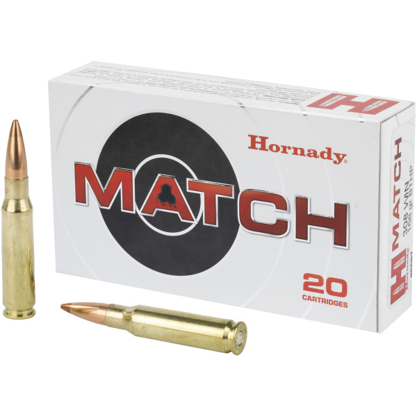 Box of Hornady MATCH rifle cartridges