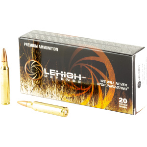 Lehigh Defense ammunition box with bullets displayed