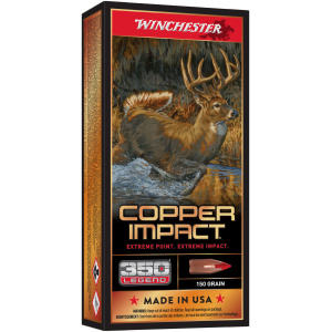 Winchester Copper Impact 350 Legend ammunition packaging.