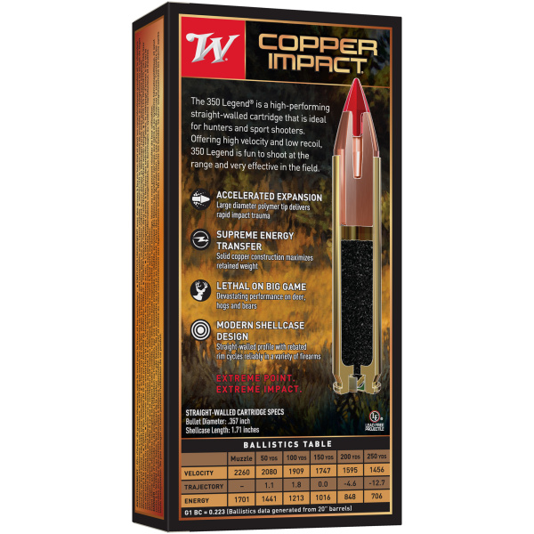 Copper Impact 350 Legend ammunition packaging.