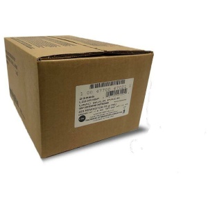 Cardboard box with shipping label.