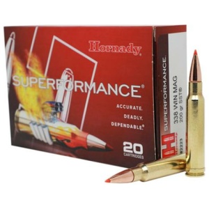 Hornady Superformance .338 Win Mag ammunition box
