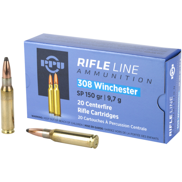 308 Winchester rifle ammunition and packaging