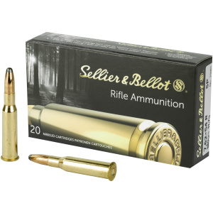Sellier & Bellot rifle ammunition box and cartridges