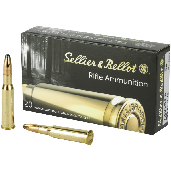 Sellier & Bellot rifle ammunition box and cartridges