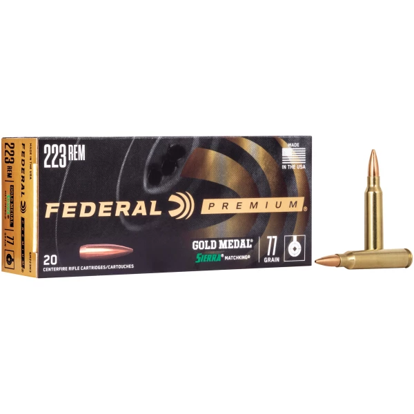 Federal Premium 223 Remington ammunition box and bullets