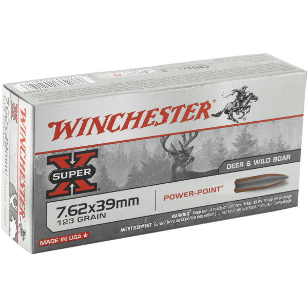 Winchester ammunition box, 7.62x39mm, Power-Point bullets.