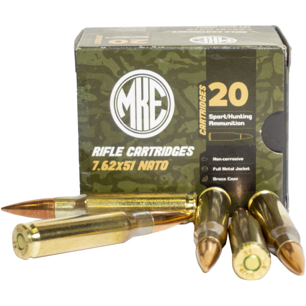 7.62x51 NATO rifle cartridges box and bullets