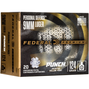 Federal 9mm Luger ammo box for personal defense