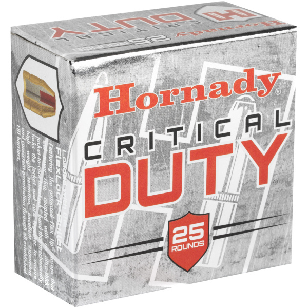 Hornady Critical Duty ammo box, 25 rounds.