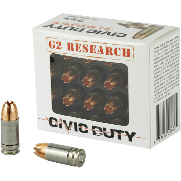 G2 Research Civic Duty bullets and packaging.