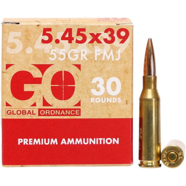5.45x39mm ammunition box and bullet