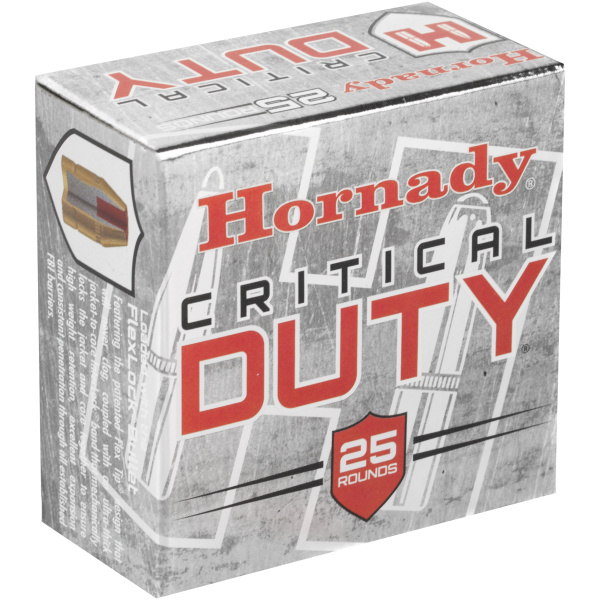 Hornady Critical Duty ammo box, 25 rounds.
