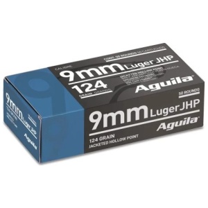 Box of 9mm Luger JHP ammunition