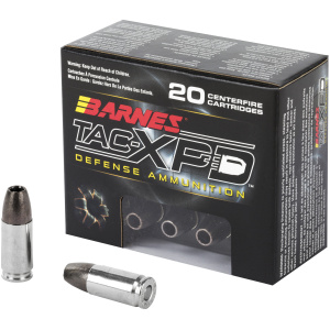 Box of Barnes TAC-XPD defense ammunition