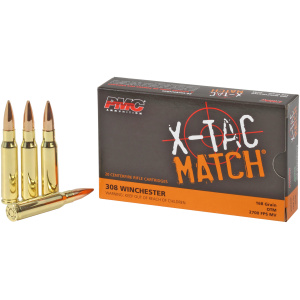 308 Winchester rifle ammunition box and cartridges