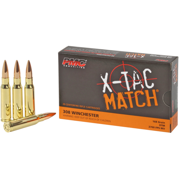 308 Winchester rifle ammunition box and cartridges
