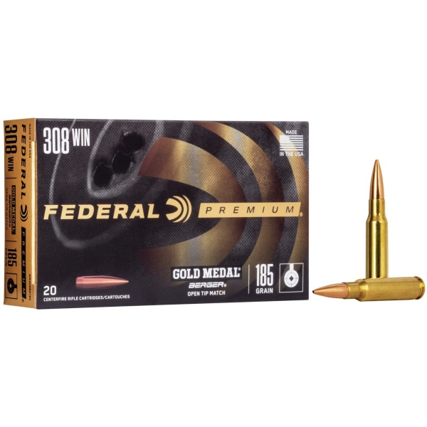 Federal Premium .308 ammunition box and cartridges