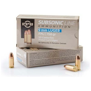 9mm Luger ammunition box with bullets displayed