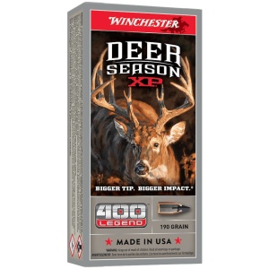 Winchester Deer Season XP ammunition box, 400 Legend.