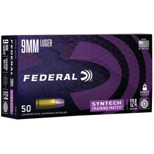 Federal 9mm Luger 124 grain ammunition box
