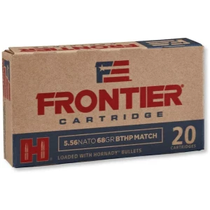 Frontier 5.56 NATO cartridges, 20 count box.