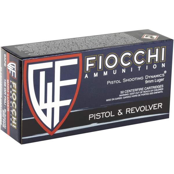 Fiocchi ammunition box for pistol and revolver.