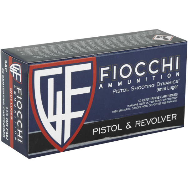 Fiocchi 9mm Luger ammunition box