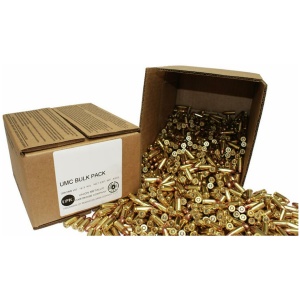 Box of bulk ammunition spilling open.