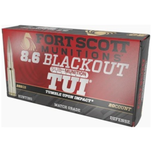 8.6 Blackout ammunition box, 20 count, hunting grade.