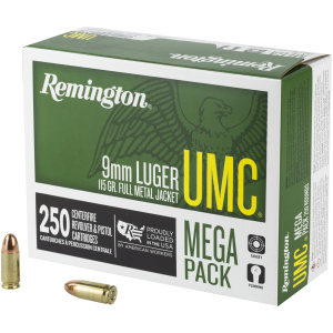 Remington 9mm Luger ammunition mega pack box
