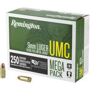Remington 9mm Luger ammunition mega pack box