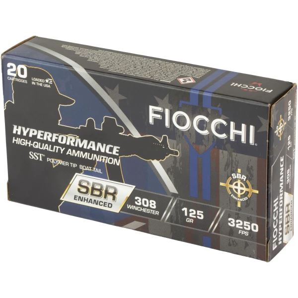 Fiocchi 308 Winchester ammunition box, 20 cartridges.