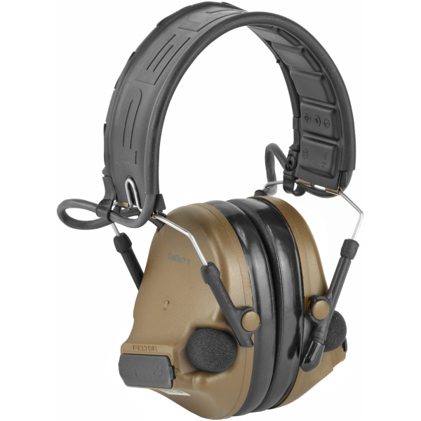 Noise-canceling earmuffs with black headband.