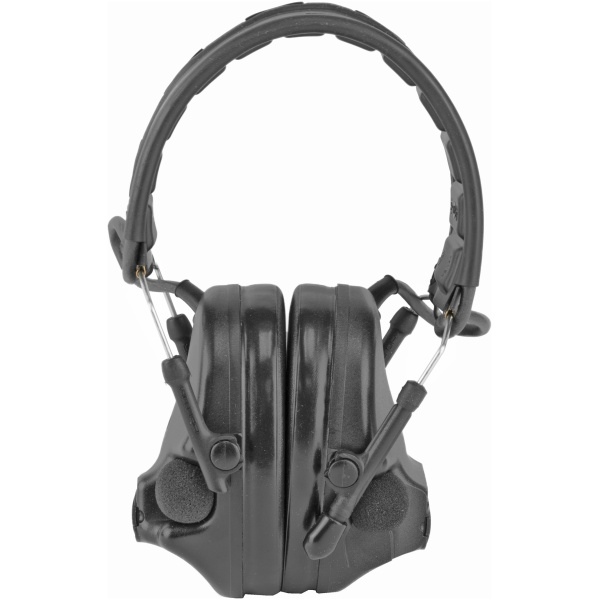 Black noise-canceling headphones front view.