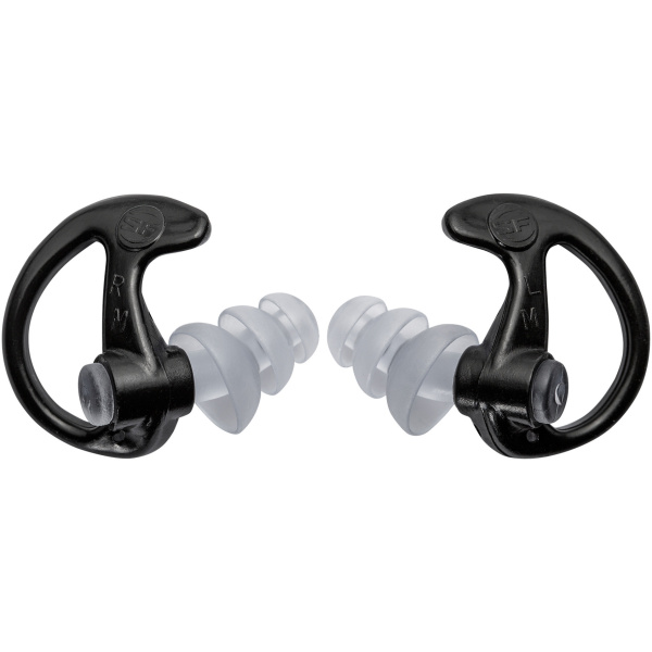 Black and white noise-canceling earplugs