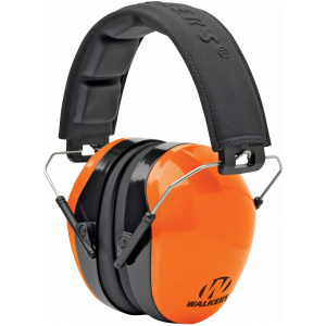 Orange noise-canceling headphones with black headband.
