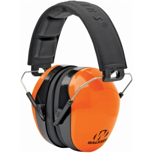 Orange noise-canceling headphones with black headband.