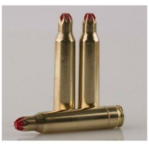 Three crimped blank cartridges with red tips