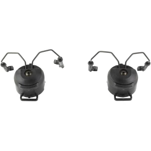 Two black helmet rail attachments for accessories.