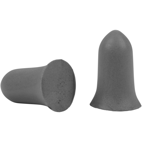 Gray foam earplugs for noise reduction