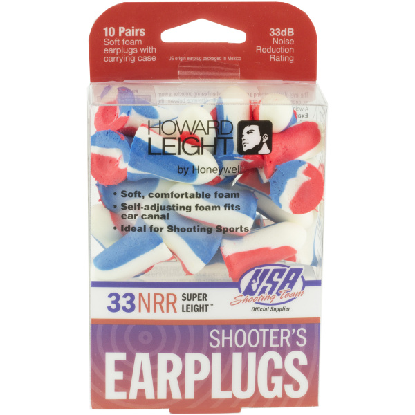 Howard Leight earplugs for shooting sports, 33dB protection.