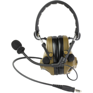 Tactical headset with microphone and audio jack