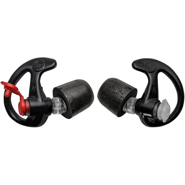 Black earplugs with foam tips