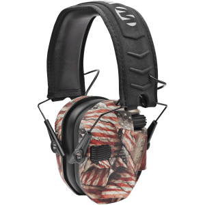 Patriotic earmuffs with American flag design