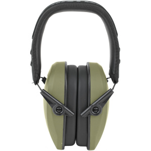 Green noise-canceling earmuffs for hearing protection