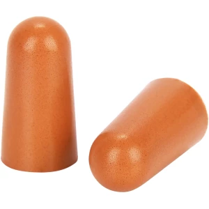 Orange foam earplugs for noise reduction